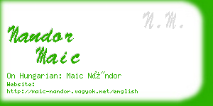 nandor maic business card